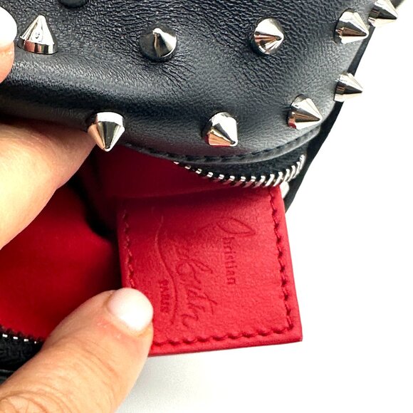 Christian Louboutin LE 54 Studded Spiked Leather Chain Shoulder Hand Bag - Picture 14 of 16